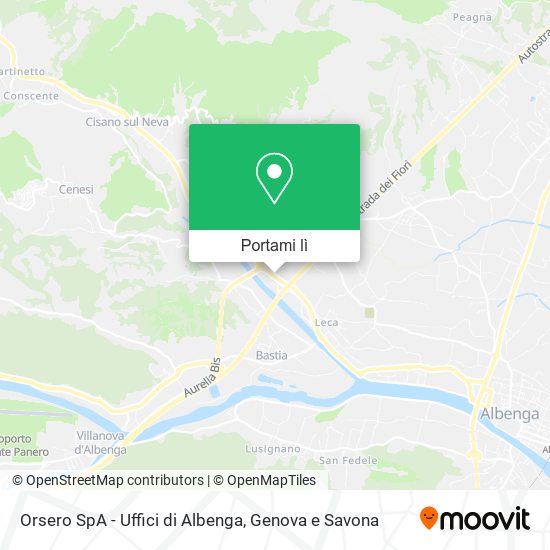 Mappa Orsero SpA - Uffici di Albenga