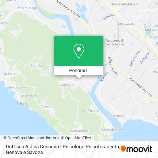 Mappa Dott.ssa Aldina Cucurnia - Psicologa Psicoterapeuta