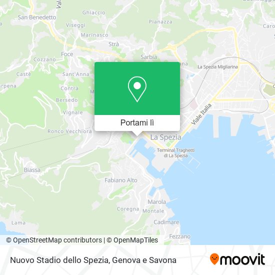 Mappa Nuovo Stadio dello Spezia