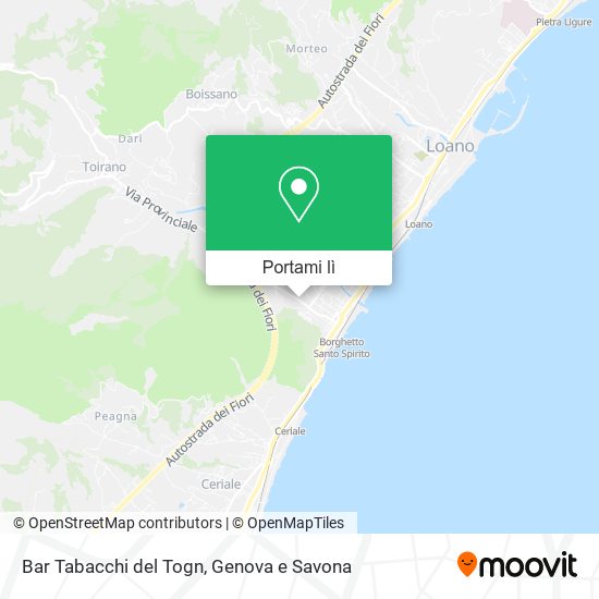 Mappa Bar Tabacchi del Togn