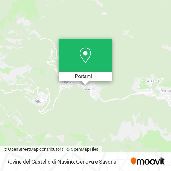 Mappa Rovine del Castello di Nasino