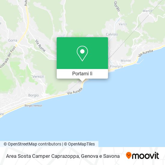 Mappa Area Sosta Camper Caprazoppa