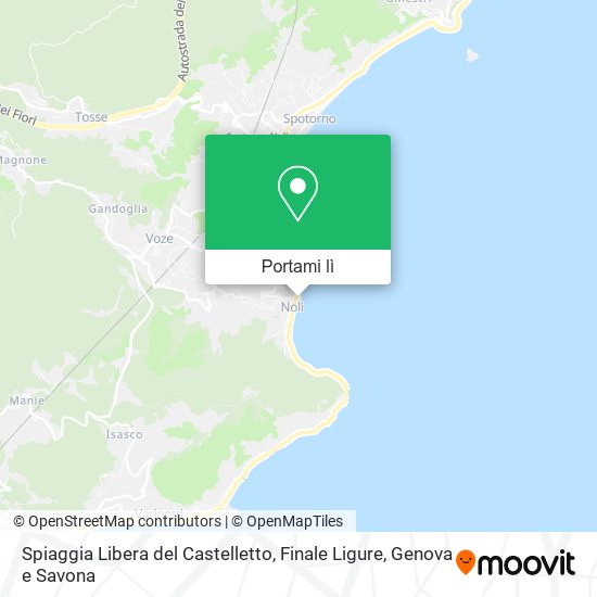 Mappa Spiaggia Libera del Castelletto, Finale Ligure