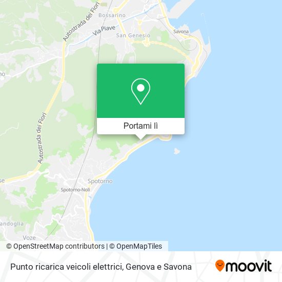 Mappa Punto ricarica veicoli elettrici