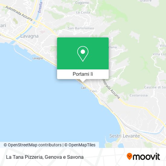 Mappa La Tana Pizzeria