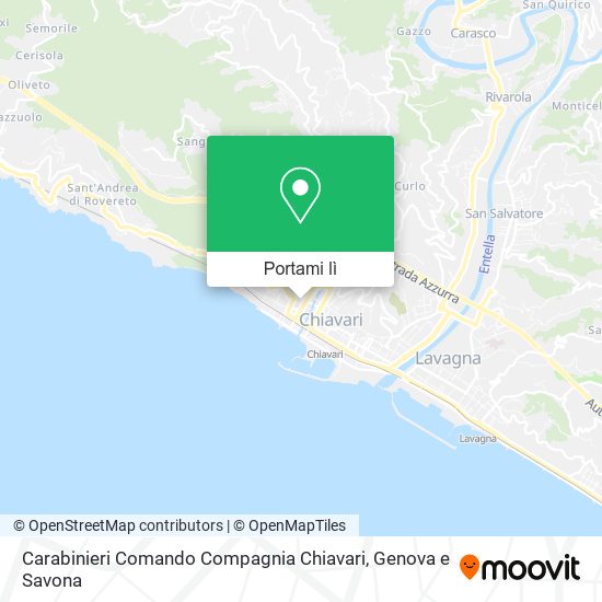 Mappa Carabinieri Comando Compagnia Chiavari