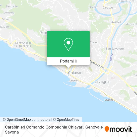 Mappa Carabinieri Comando Compagnia Chiavari