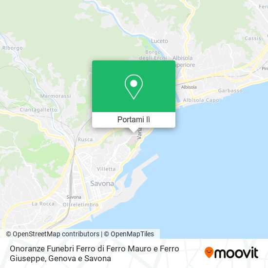 Mappa Onoranze Funebri Ferro di Ferro Mauro e Ferro Giuseppe