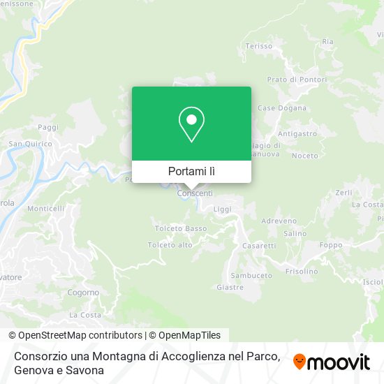 Mappa Consorzio una Montagna di Accoglienza nel Parco