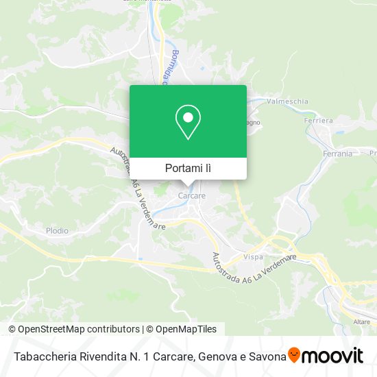 Mappa Tabaccheria Rivendita N. 1 Carcare