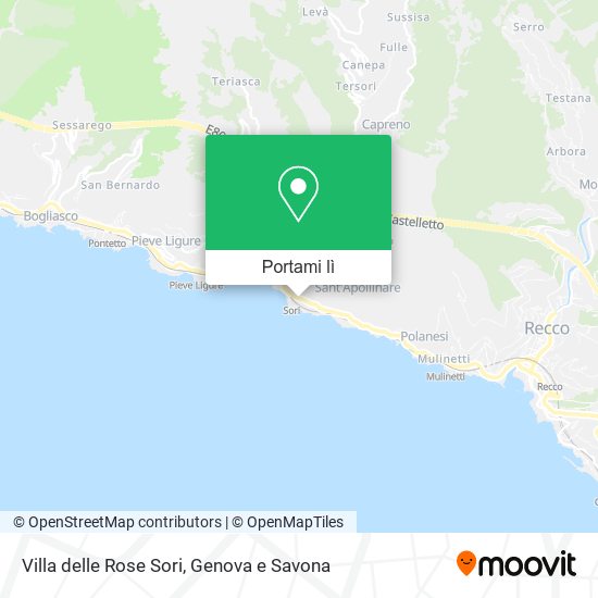 Mappa Villa delle Rose Sori