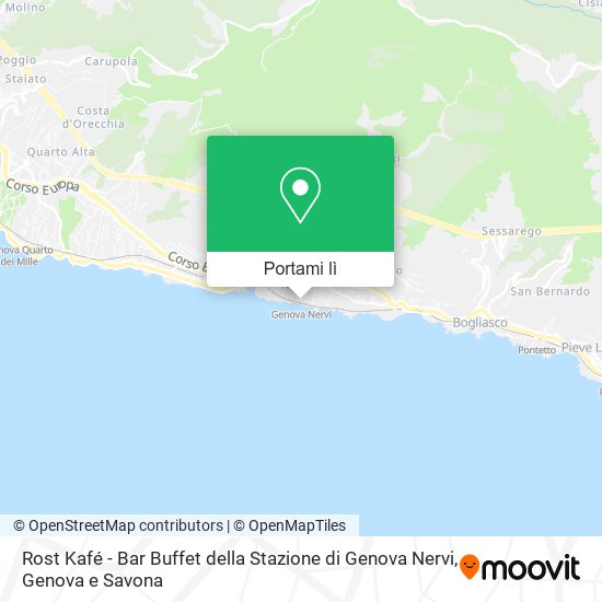 Mappa Rost Kafé - Bar Buffet della Stazione di Genova Nervi