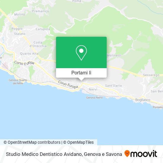 Mappa Studio Medico Dentistico Avidano