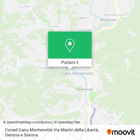 Mappa Conad Cairo Montenotte Via Martiri della Libertà
