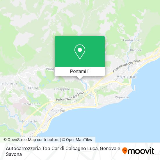 Mappa Autocarrozzeria Top Car di Calcagno Luca