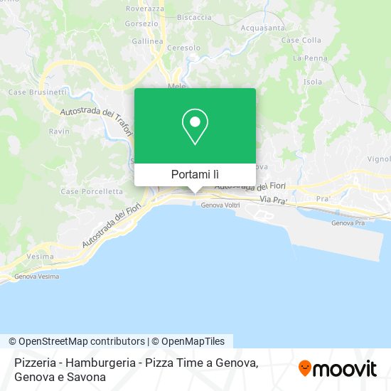 Mappa Pizzeria - Hamburgeria - Pizza Time a Genova