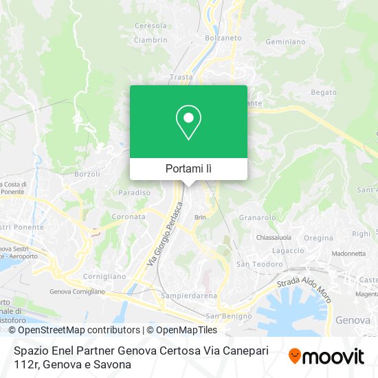 Mappa Spazio Enel Partner Genova Certosa Via Canepari 112r