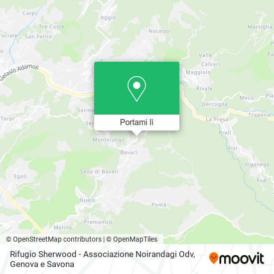 Mappa Rifugio Sherwood - Associazione Noirandagi Odv