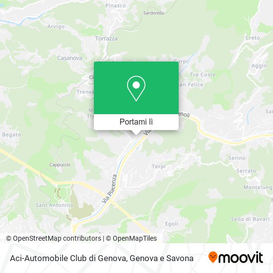 Mappa Aci-Automobile Club di Genova