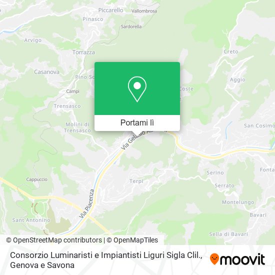 Mappa Consorzio Luminaristi e Impiantisti Liguri Sigla Clil.