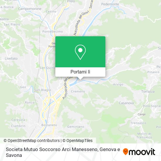 Mappa Societa Mutuo Soccorso Arci Manesseno