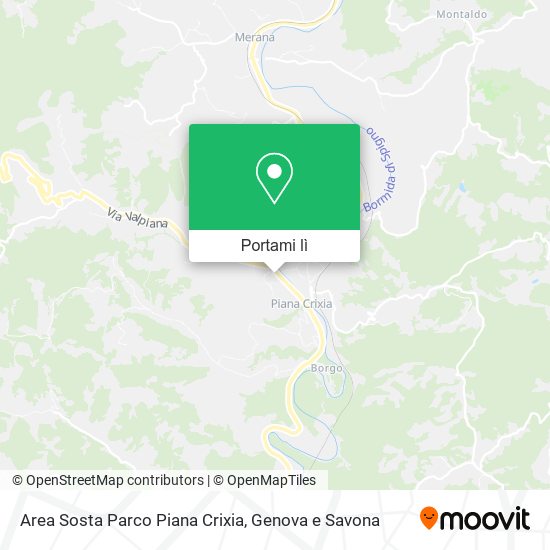 Mappa Area Sosta Parco Piana Crixia