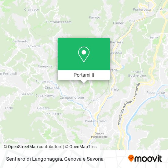 Mappa Sentiero di Langonaggia