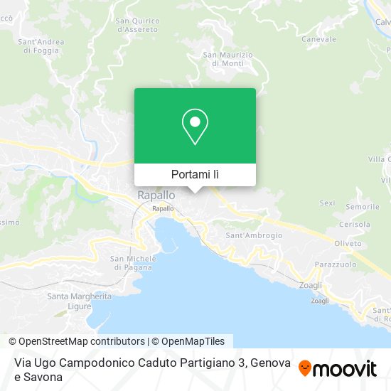 Mappa Via Ugo Campodonico Caduto Partigiano  3