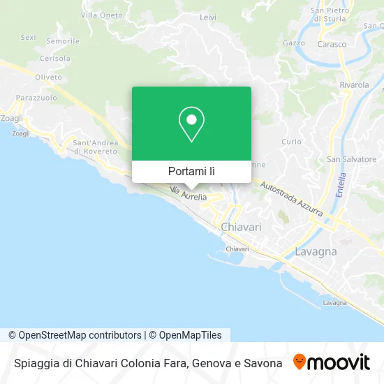 Mappa Spiaggia di Chiavari Colonia Fara
