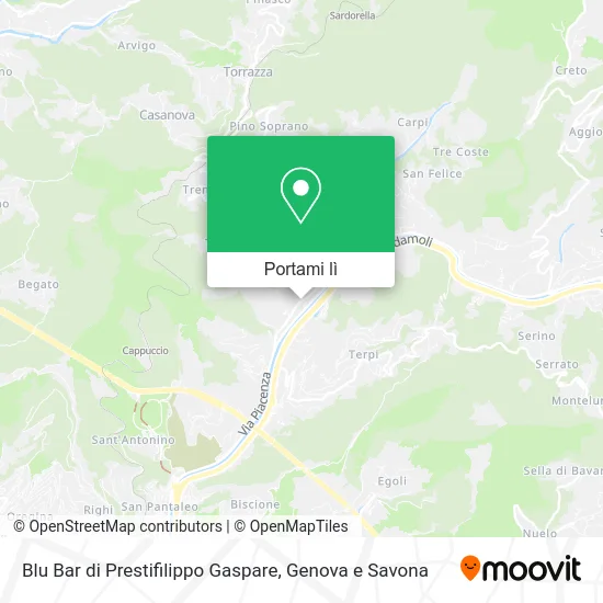 Mappa Blu Bar di Prestifilippo Gaspare