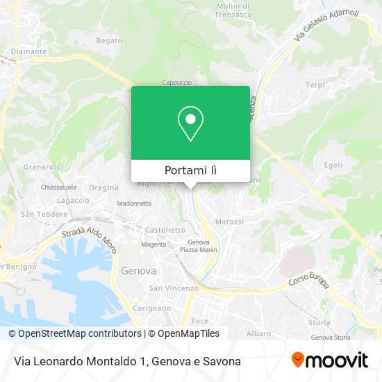 Mappa Via Leonardo Montaldo 1