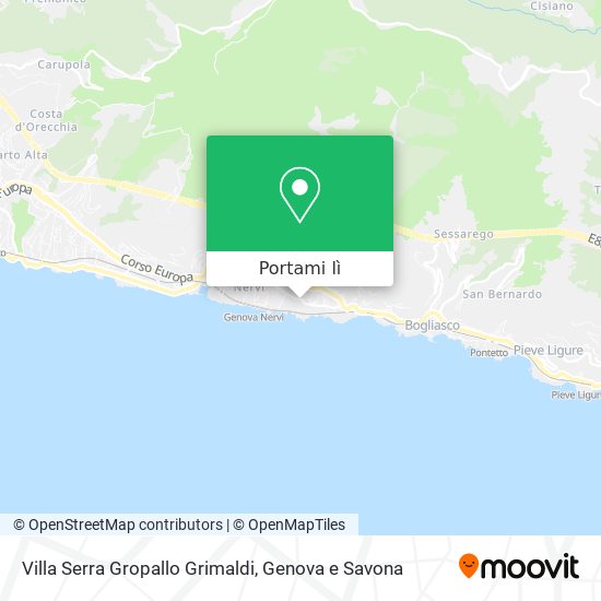 Mappa Villa Serra Gropallo Grimaldi