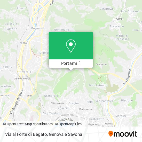 Mappa Via al Forte di Begato