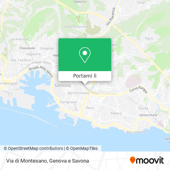 Mappa Via di Montesano