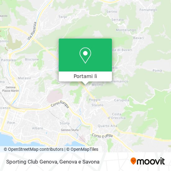 Mappa Sporting Club Genova