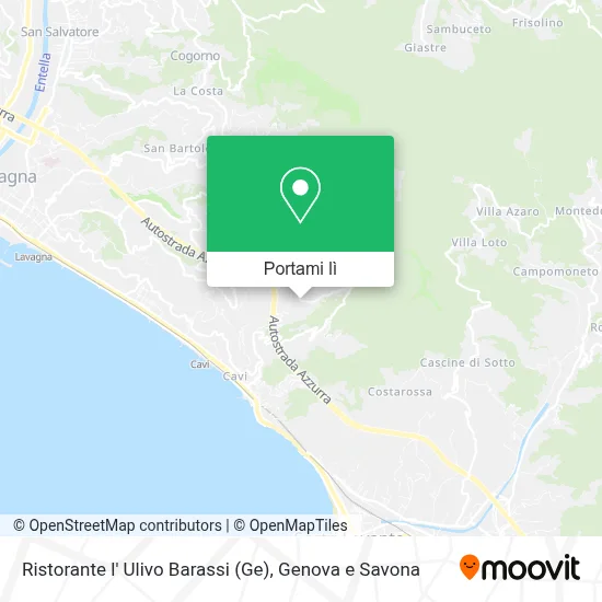 Mappa Ristorante l' Ulivo Barassi (Ge)