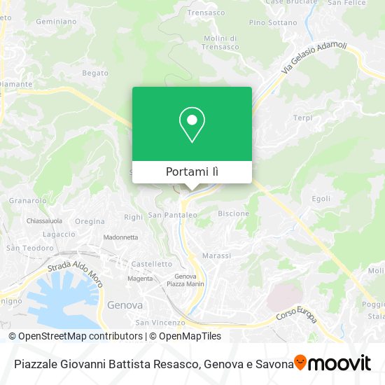 Mappa Piazzale Giovanni Battista Resasco