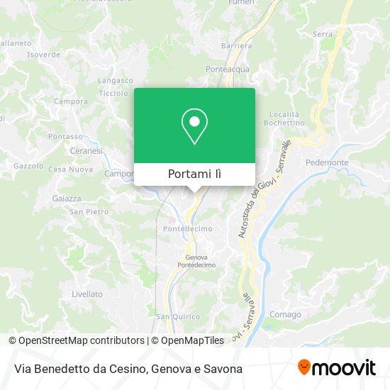 Mappa Via Benedetto da Cesino