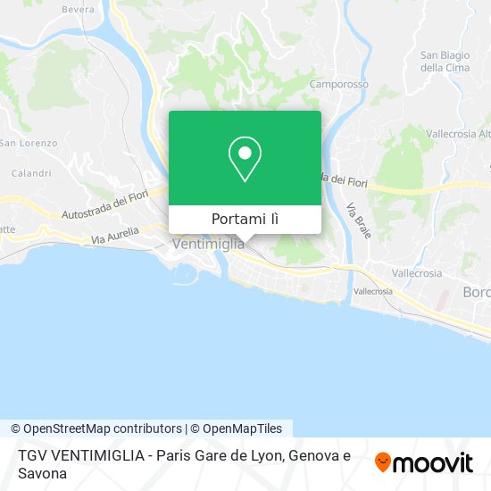 Mappa TGV VENTIMIGLIA - Paris Gare de Lyon