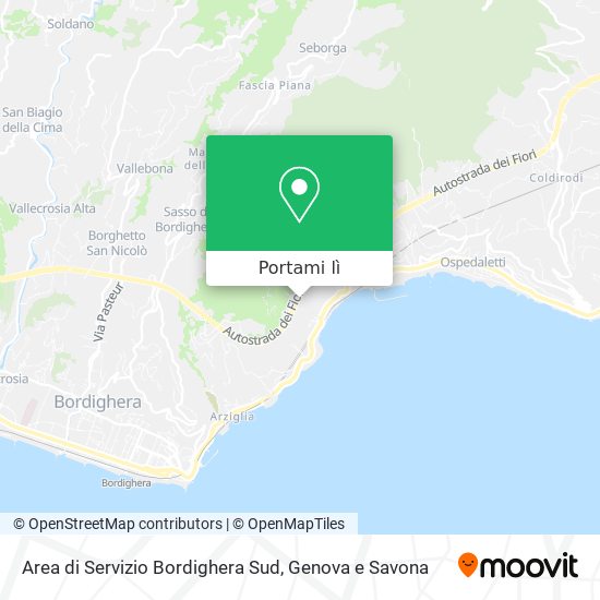 Mappa Area di Servizio Bordighera Sud