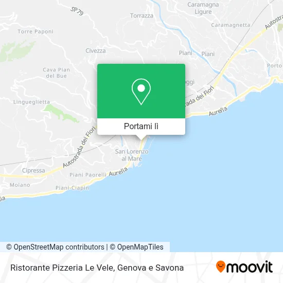 Mappa Ristorante Pizzeria Le Vele