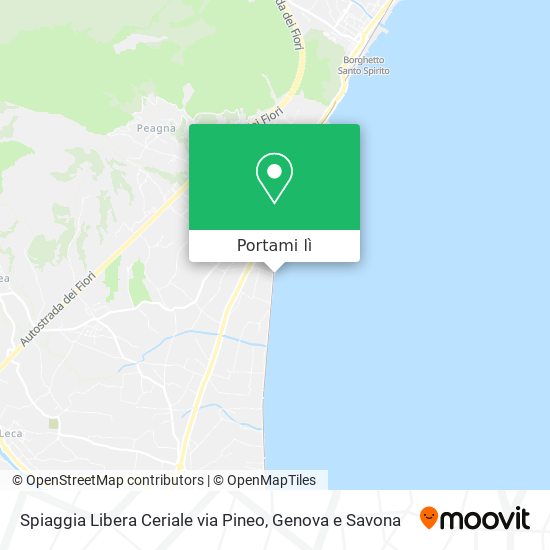 Mappa Spiaggia Libera Ceriale via Pineo