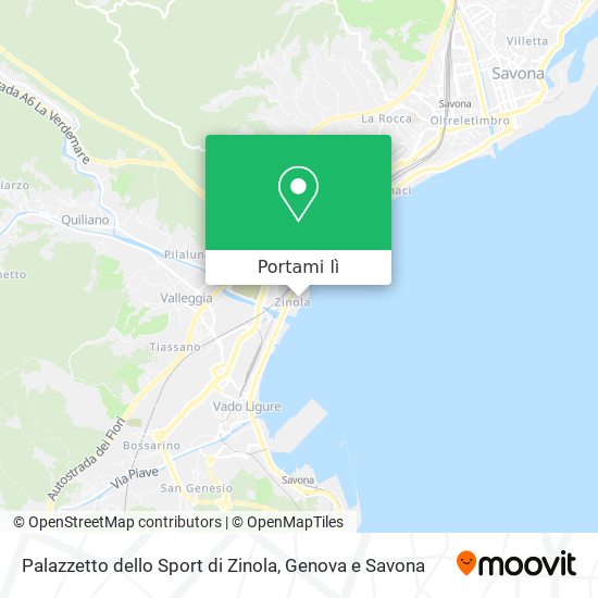 Mappa Palazzetto dello Sport di Zinola