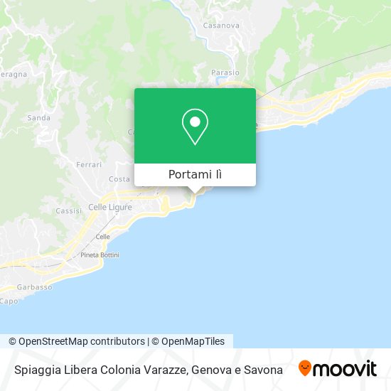 Mappa Spiaggia Libera Colonia Varazze
