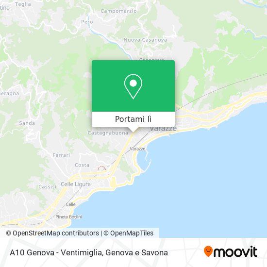 Mappa A10 Genova - Ventimiglia