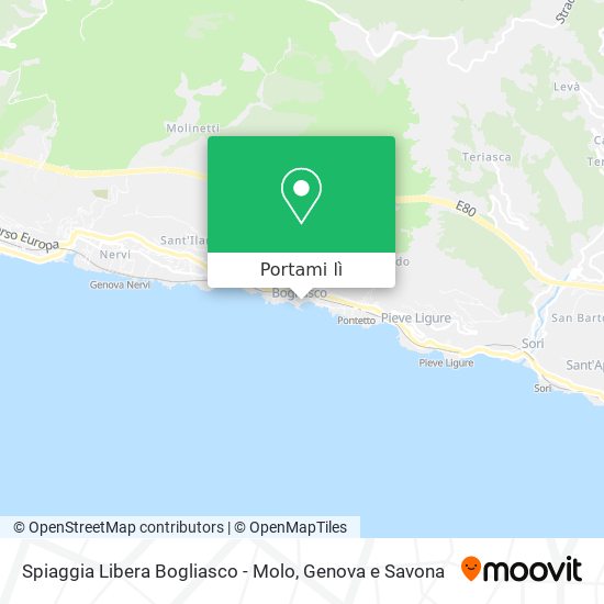 Mappa Spiaggia Libera Bogliasco - Molo