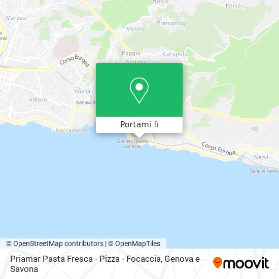 Mappa Priamar Pasta Fresca - Pizza - Focaccia