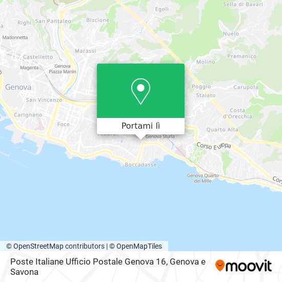 Mappa Poste Italiane Ufficio Postale Genova 16