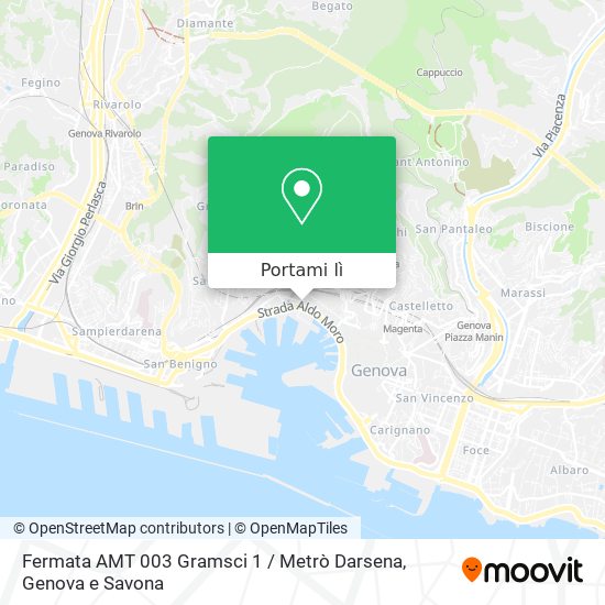 Mappa Fermata AMT 003 Gramsci 1 / Metrò Darsena
