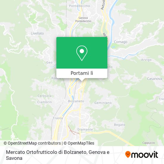 Mappa Mercato Ortofrutticolo di Bolzaneto